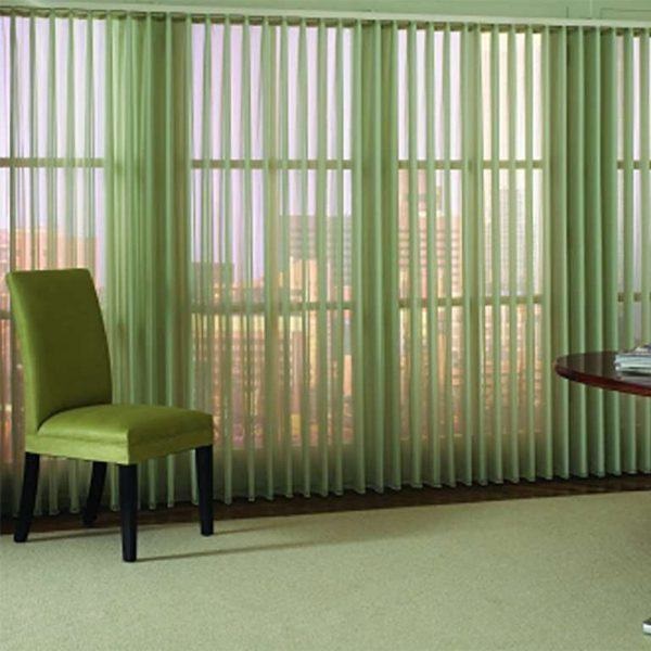 Mành cửa lá dọc màu xanh lá cho căn hộ