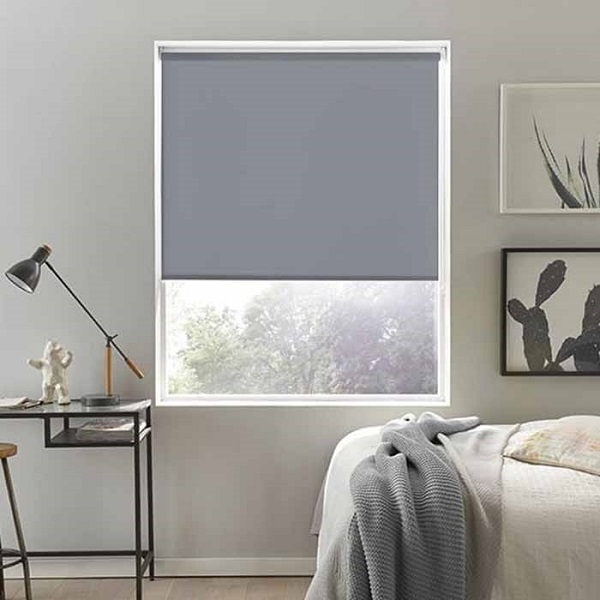 Mành cửa vải cuốn màu xám ghi