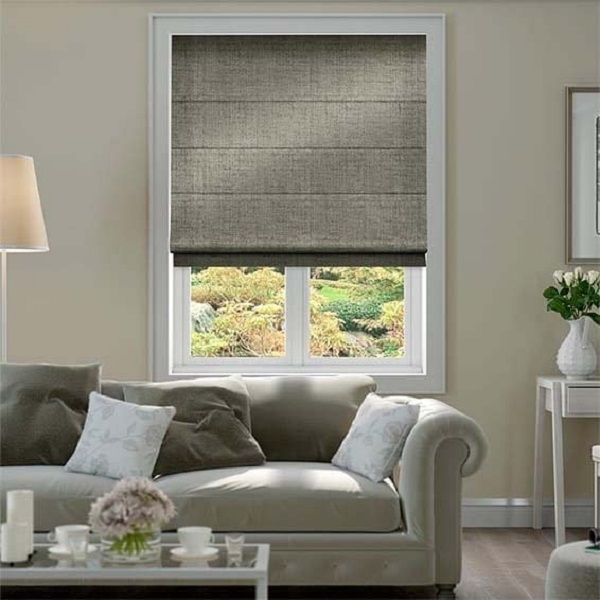 Mẫu rèm roman màu xám hiện đại cho căn phòng